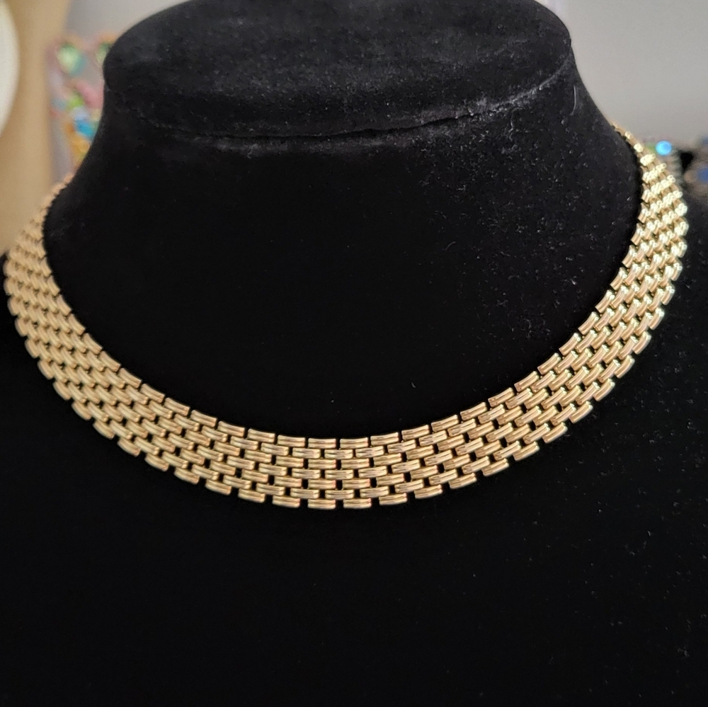 Vintage Goldtone Chain Choker Necklace
